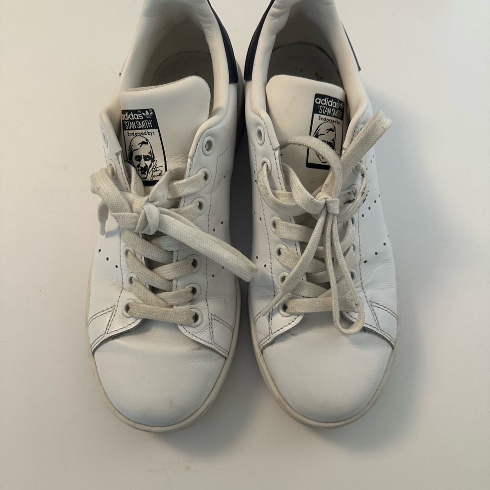 Adidas Stan Smith White and Navy Sneakers
